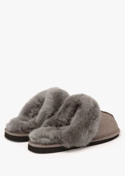 Soglit Taupe Sheepskin Slippers