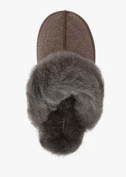 Soglit Taupe Sheepskin Slippers