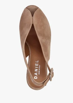 Solay Beige Suede Platform Heeled Sandals