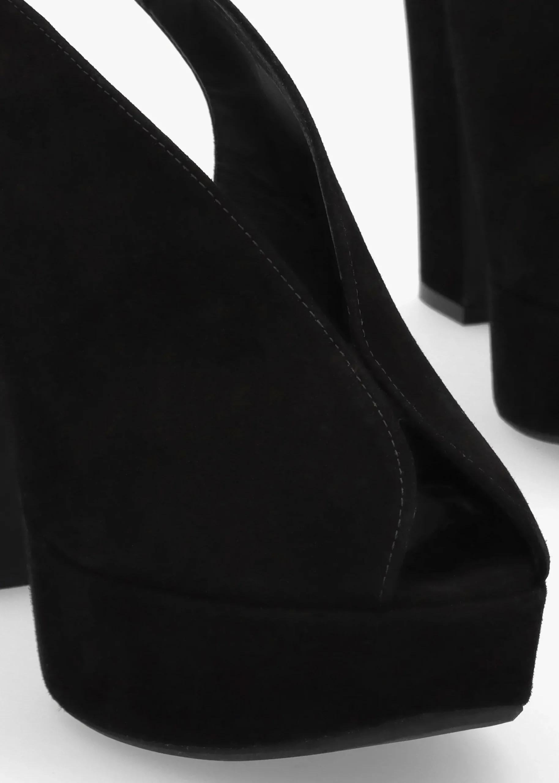 Solay Black Suede Platform Heeled Sandals