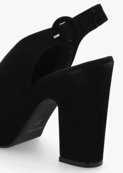 Solay Black Suede Platform Heeled Sandals