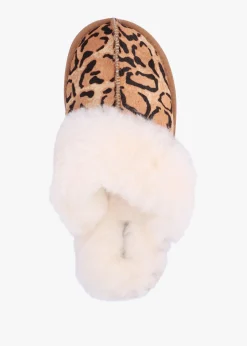 Soleo Leopard Calf Hair Sheepskin Twinface Slippers