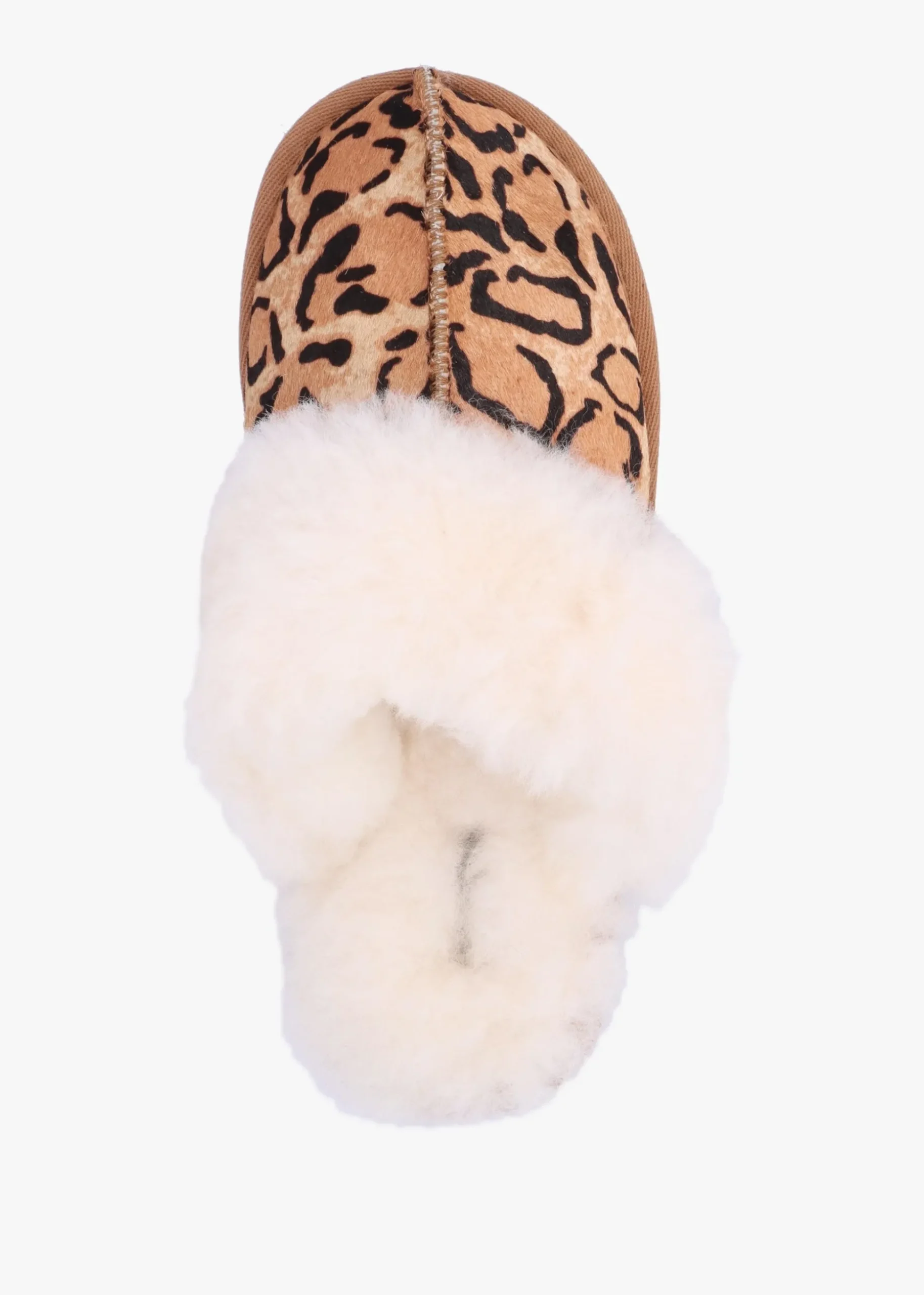 Soleo Leopard Calf Hair Sheepskin Twinface Slippers