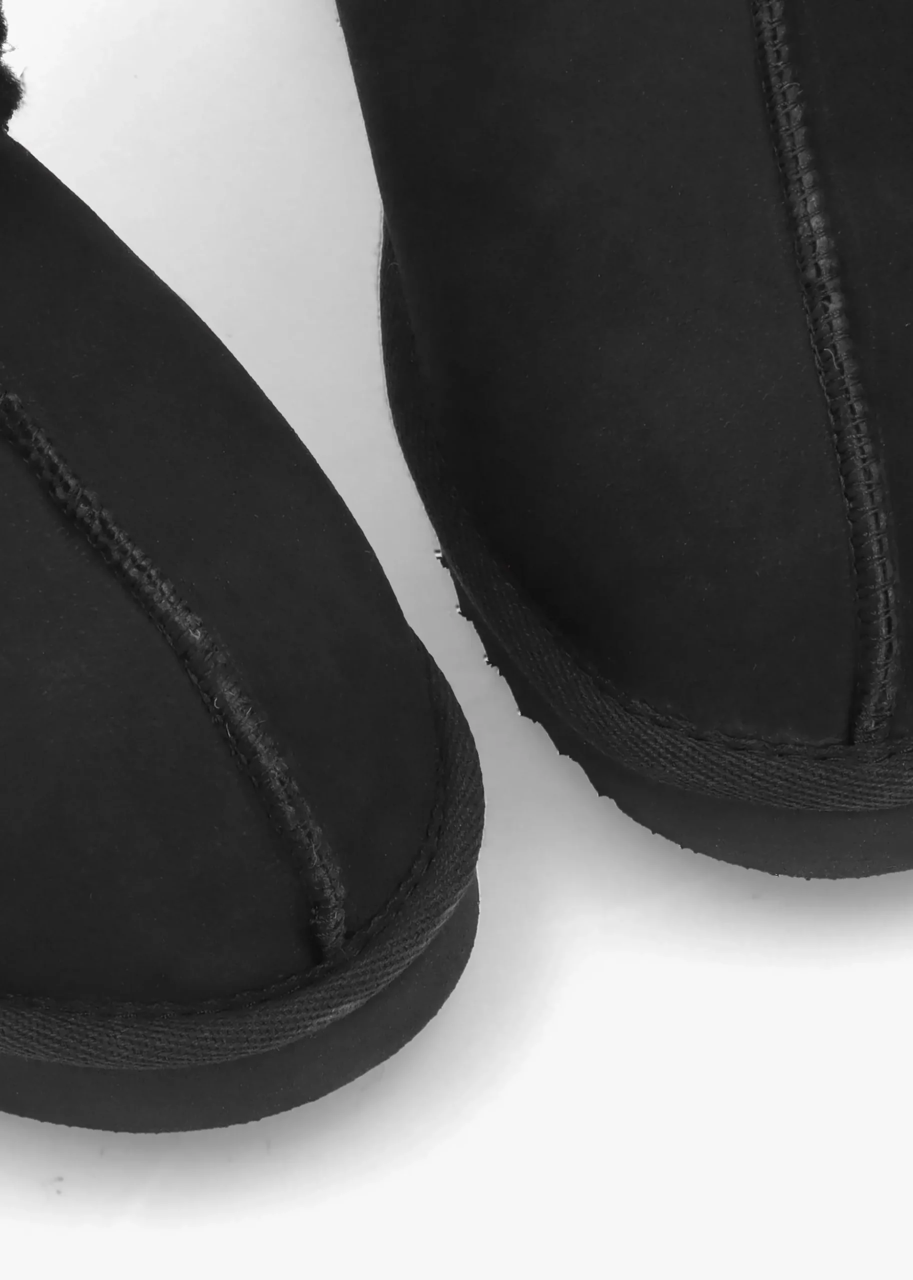 Somolly Black Suede Shearling Slippers