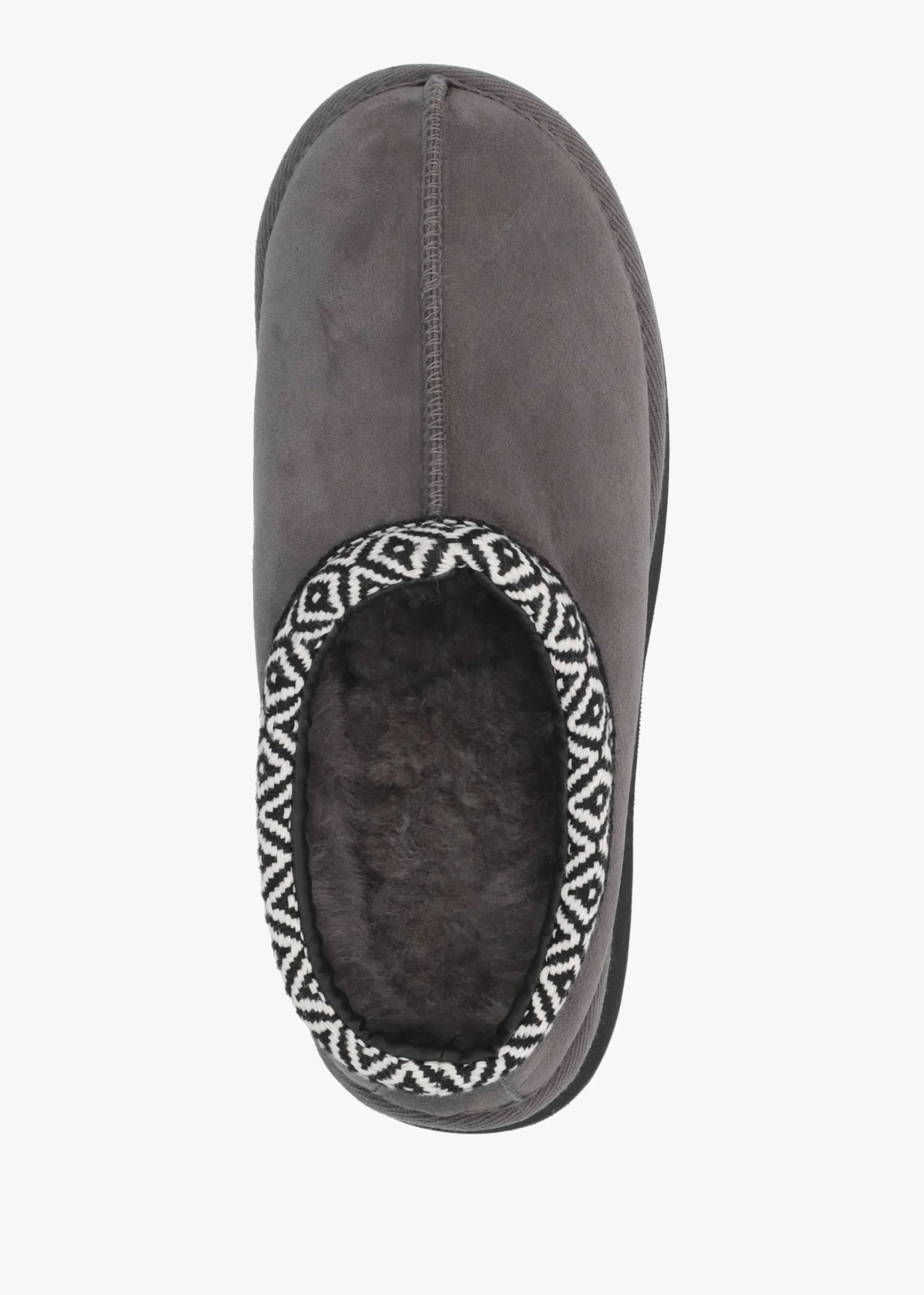 Somolly Grey Suede Shearling Platform Slippers