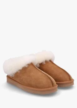 Somolly Tan Suede Shearling Slippers