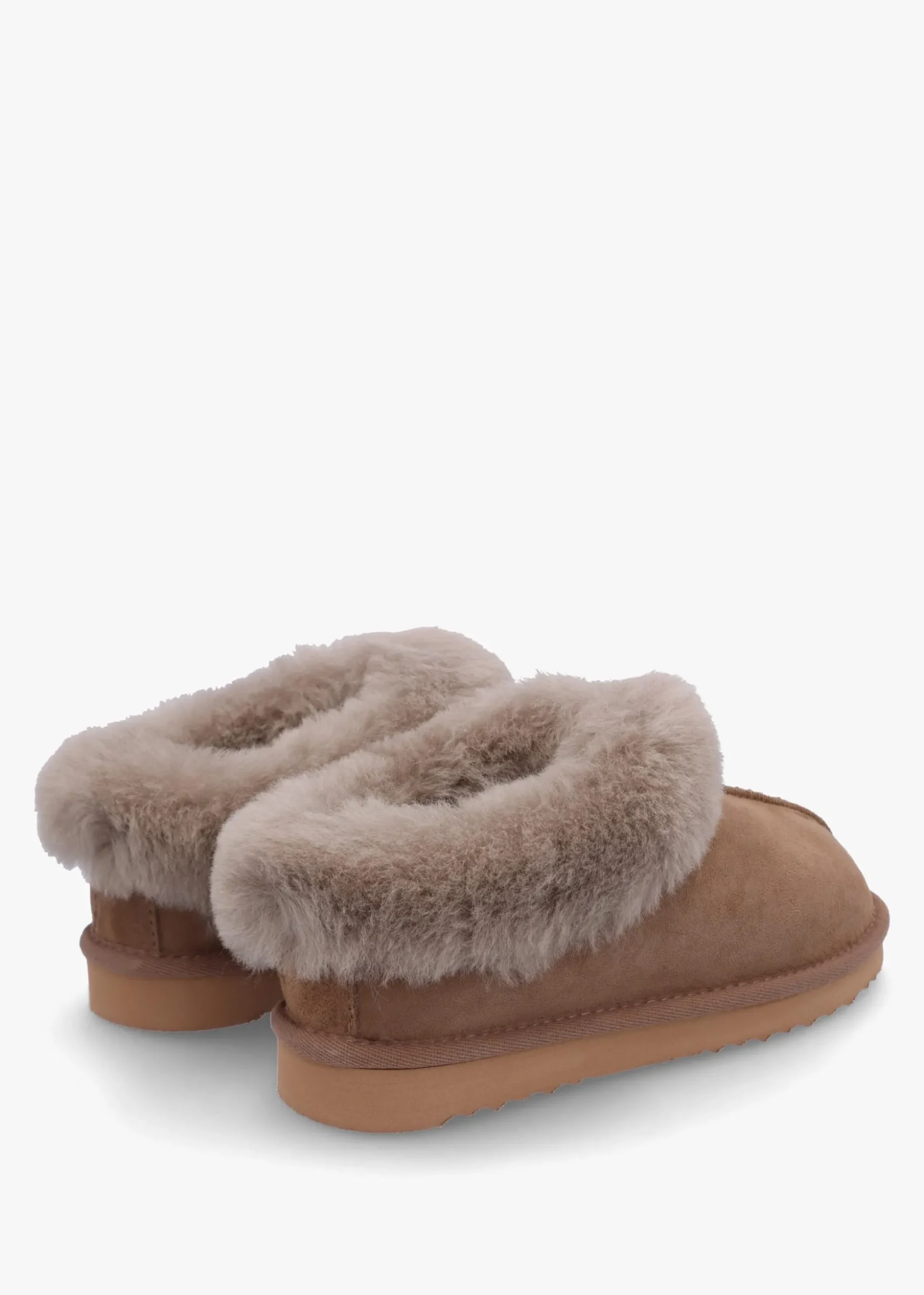 Somolly Taupe Suede Shearling Slippers