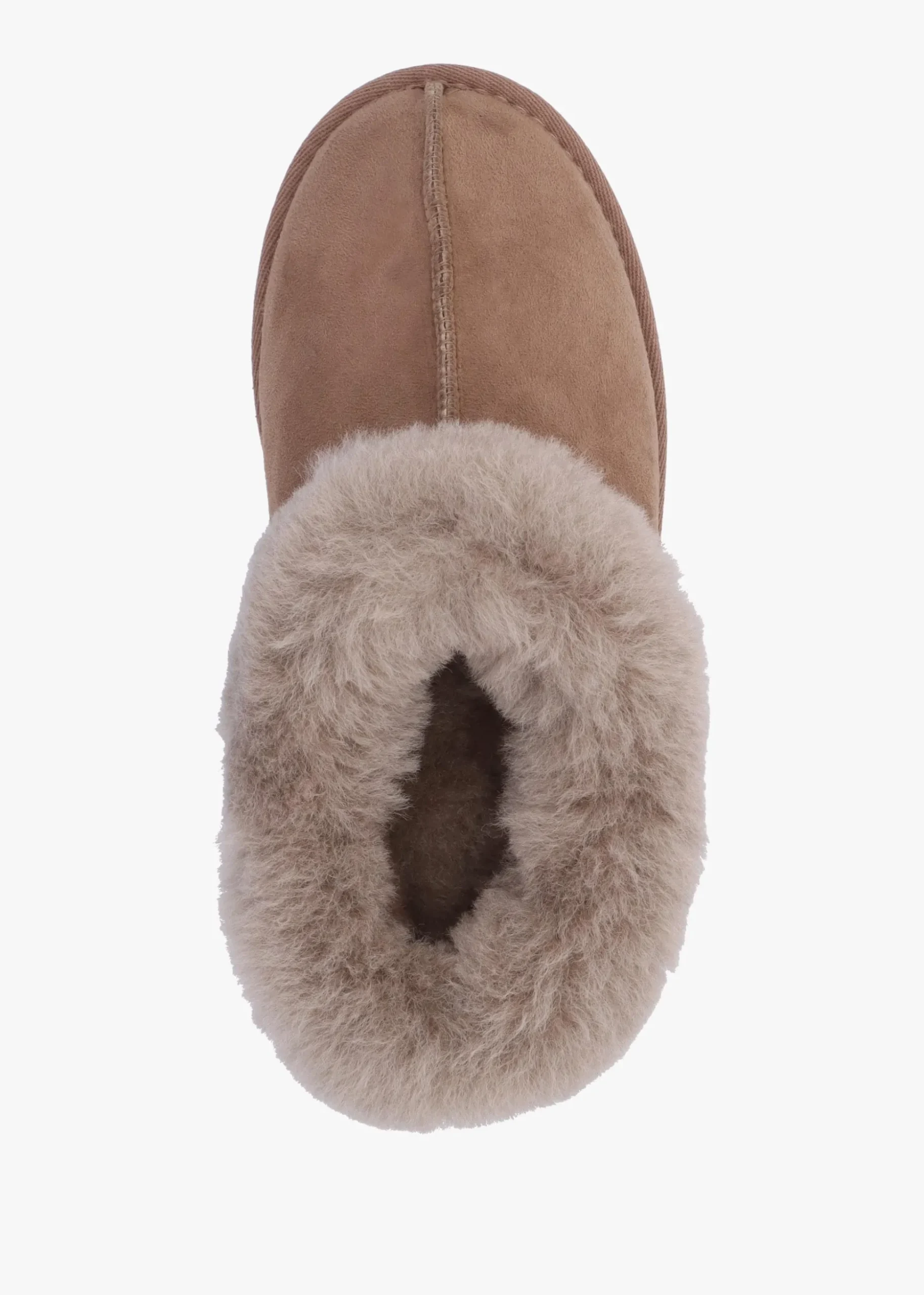 Somolly Taupe Suede Shearling Slippers