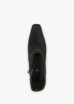 Spire Black Suede Wedge Ankle Boots