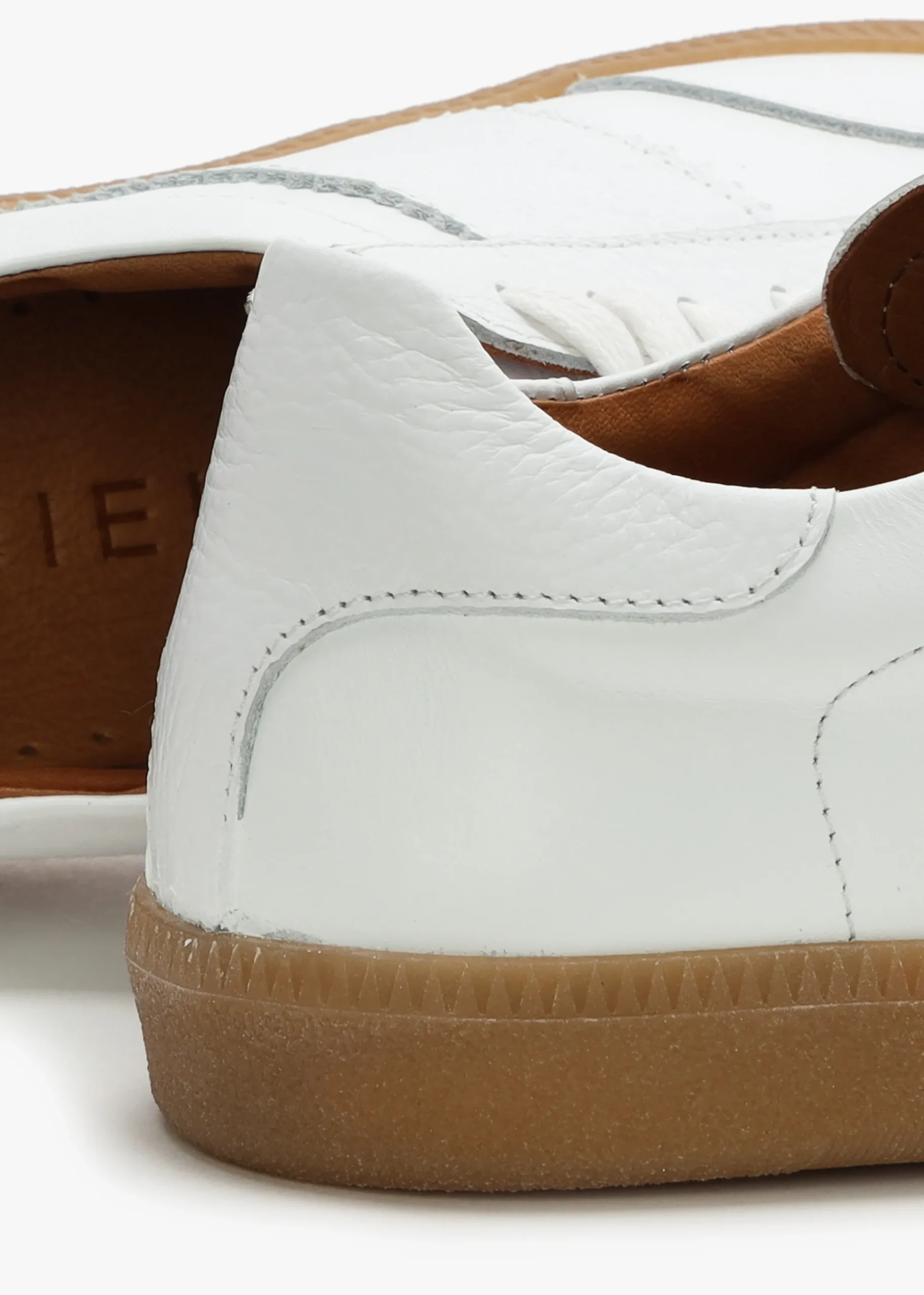 Stripe White Leather Low Profile Trainers