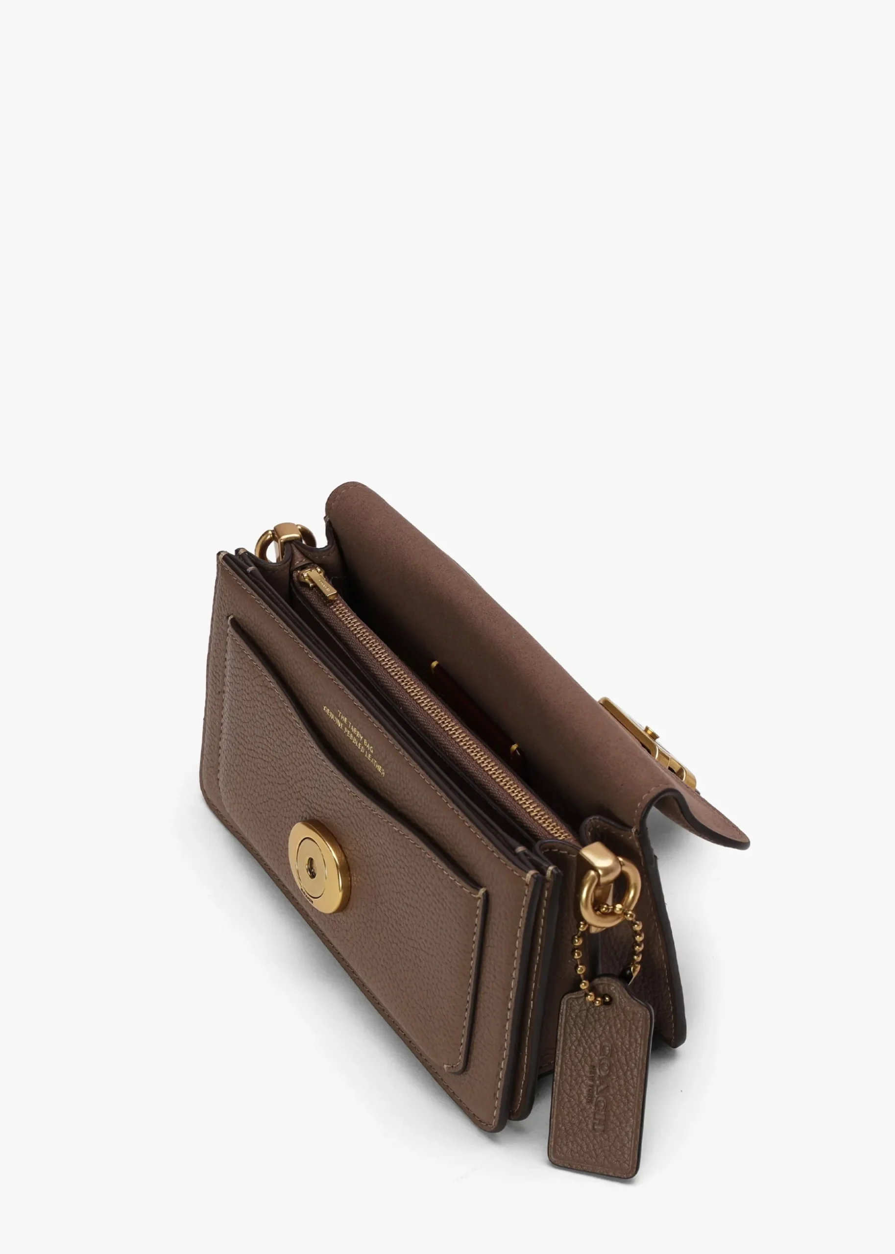 Tabby 20 Dark Stone Leather Shoulder Bag
