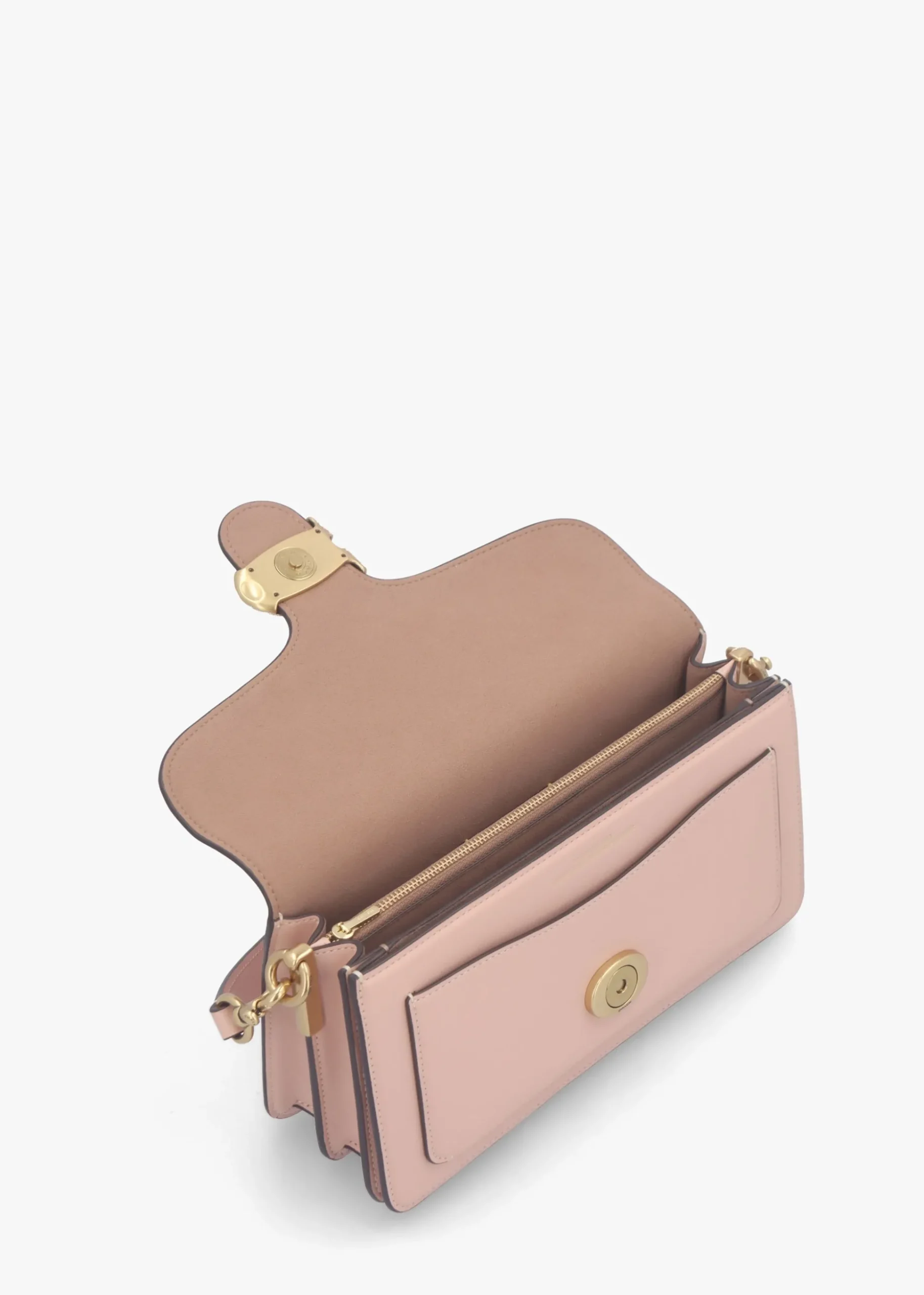 Tabby 26 Hammered Cream Nude Leather Shoulder Bag