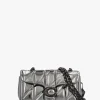 Tabby 20 Quilted Anthracite Metallic Leather Shoulder Bag