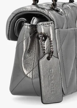 Tabby 20 Quilted Anthracite Metallic Leather Shoulder Bag