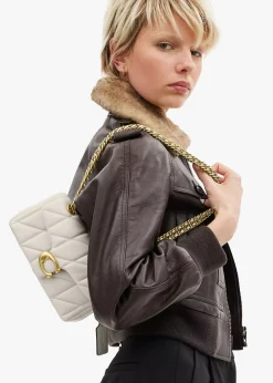 Tabby 20 Quilted Chalk Leather Shoulder Bag