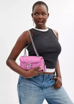 Tabby 20 Quilted Fuchsia Leather Shoulder Bag