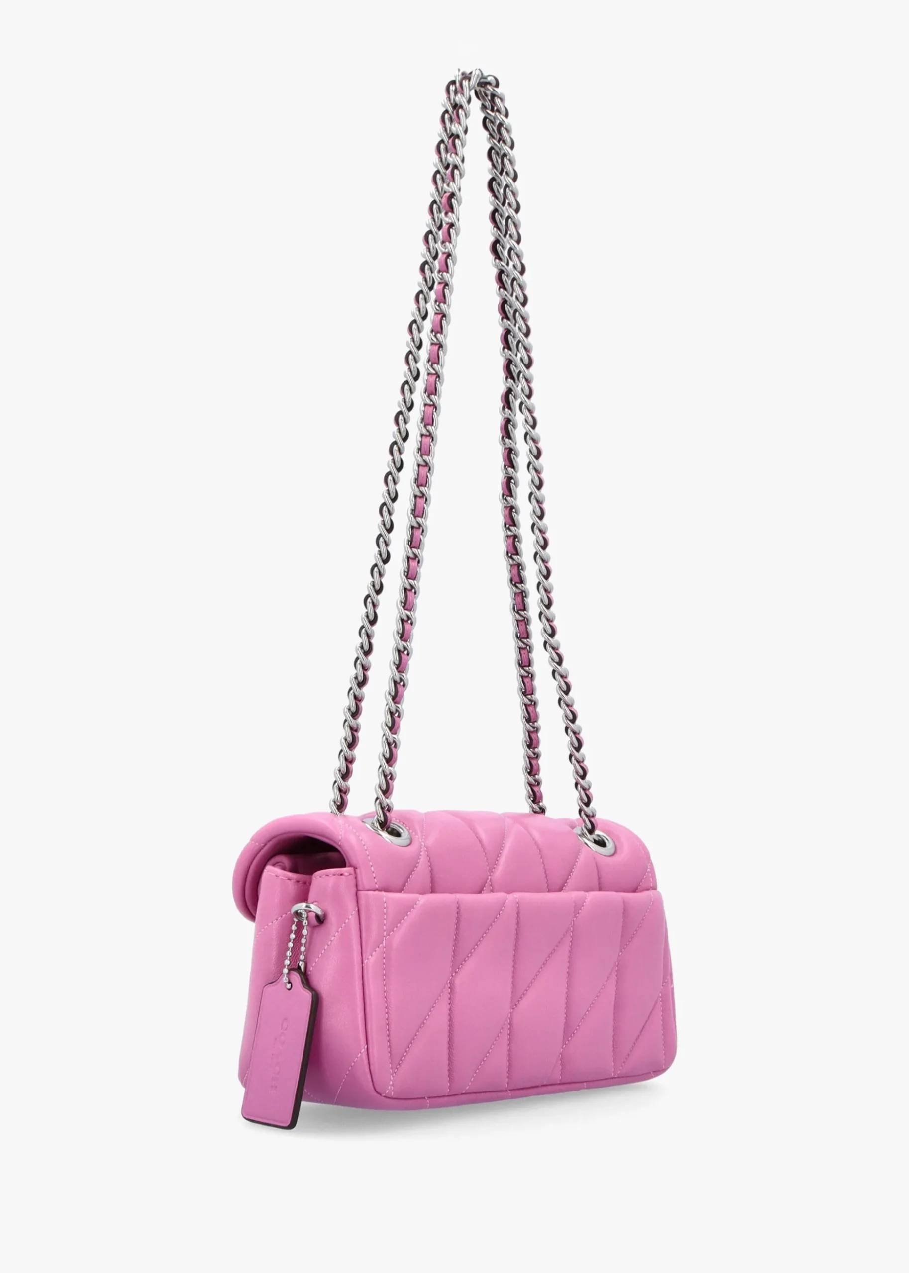 Tabby 20 Quilted Fuchsia Leather Shoulder Bag