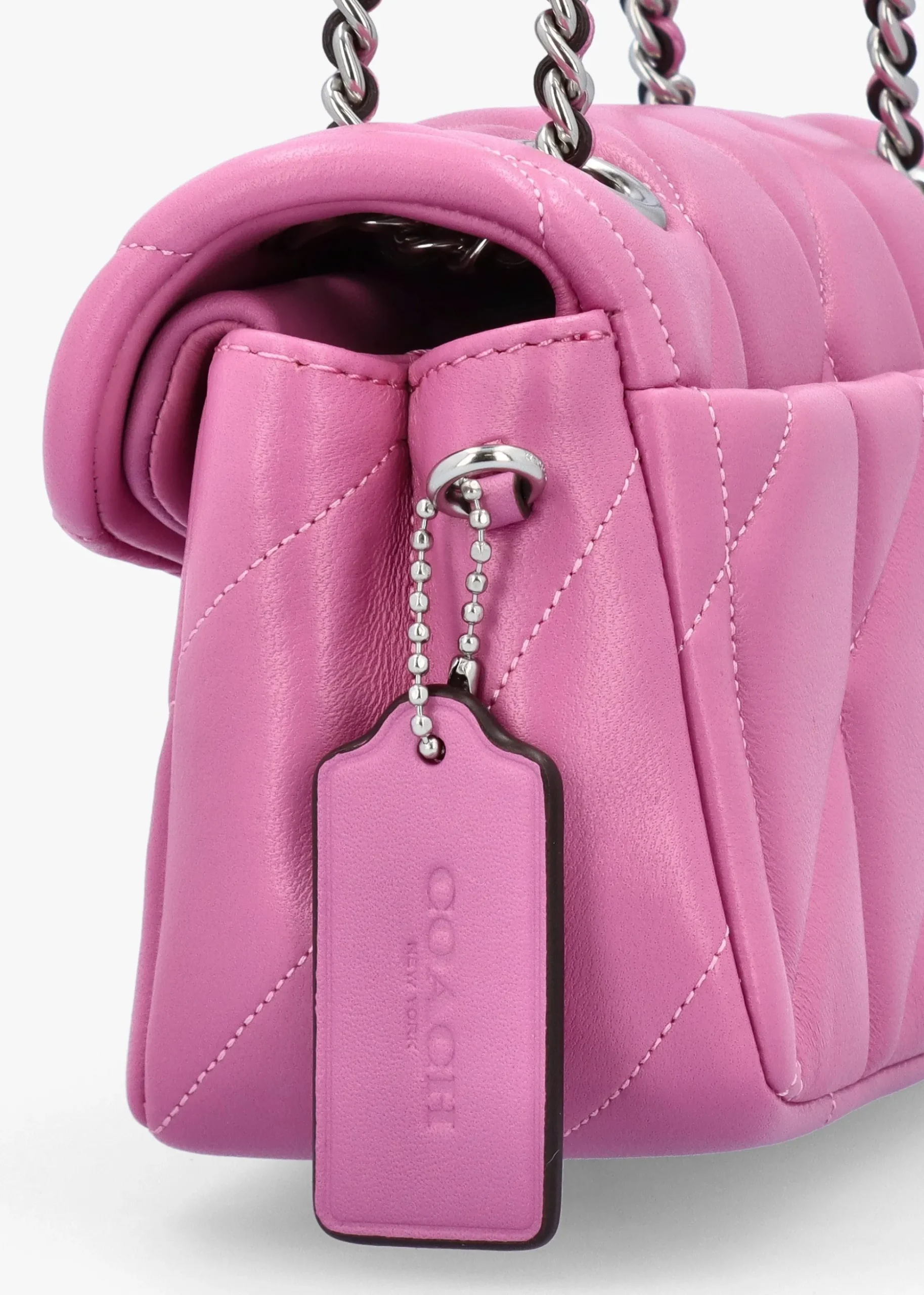 Tabby 20 Quilted Fuchsia Leather Shoulder Bag