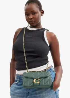Tabby 20 Quilted Sage Leather Shoulder Bag