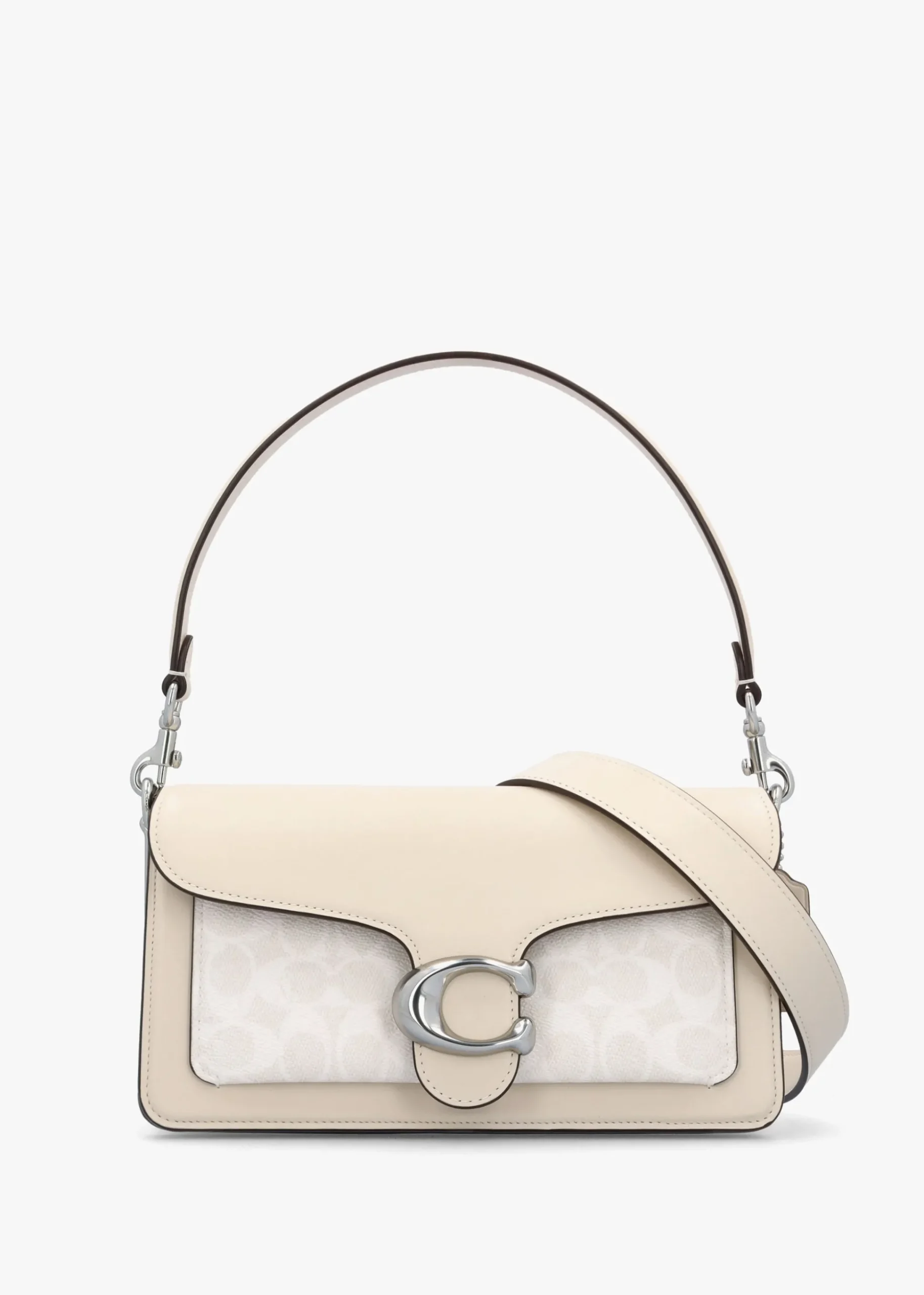 Tabby 26 Signature Coated Canvas White Chalk Shoulder Bag