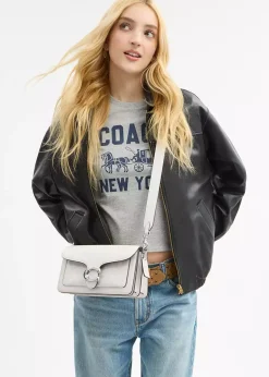 Tabby 26 Signature Coated Canvas White Chalk Shoulder Bag