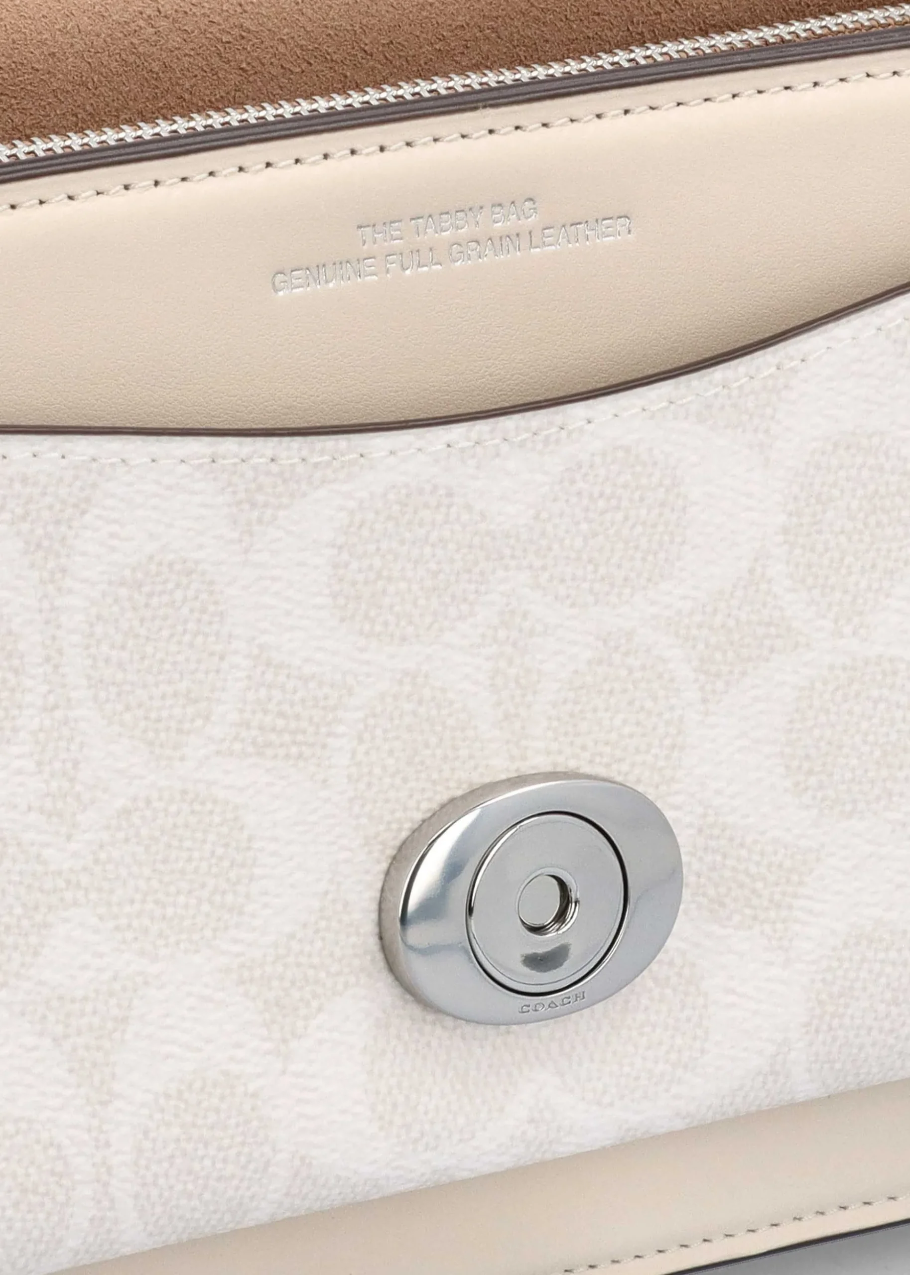 Tabby 26 Signature Coated Canvas White Chalk Shoulder Bag