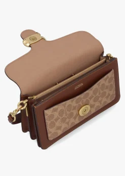 Tabby 26 Signature Coated Canvas Tan Brown Shoulder Bag