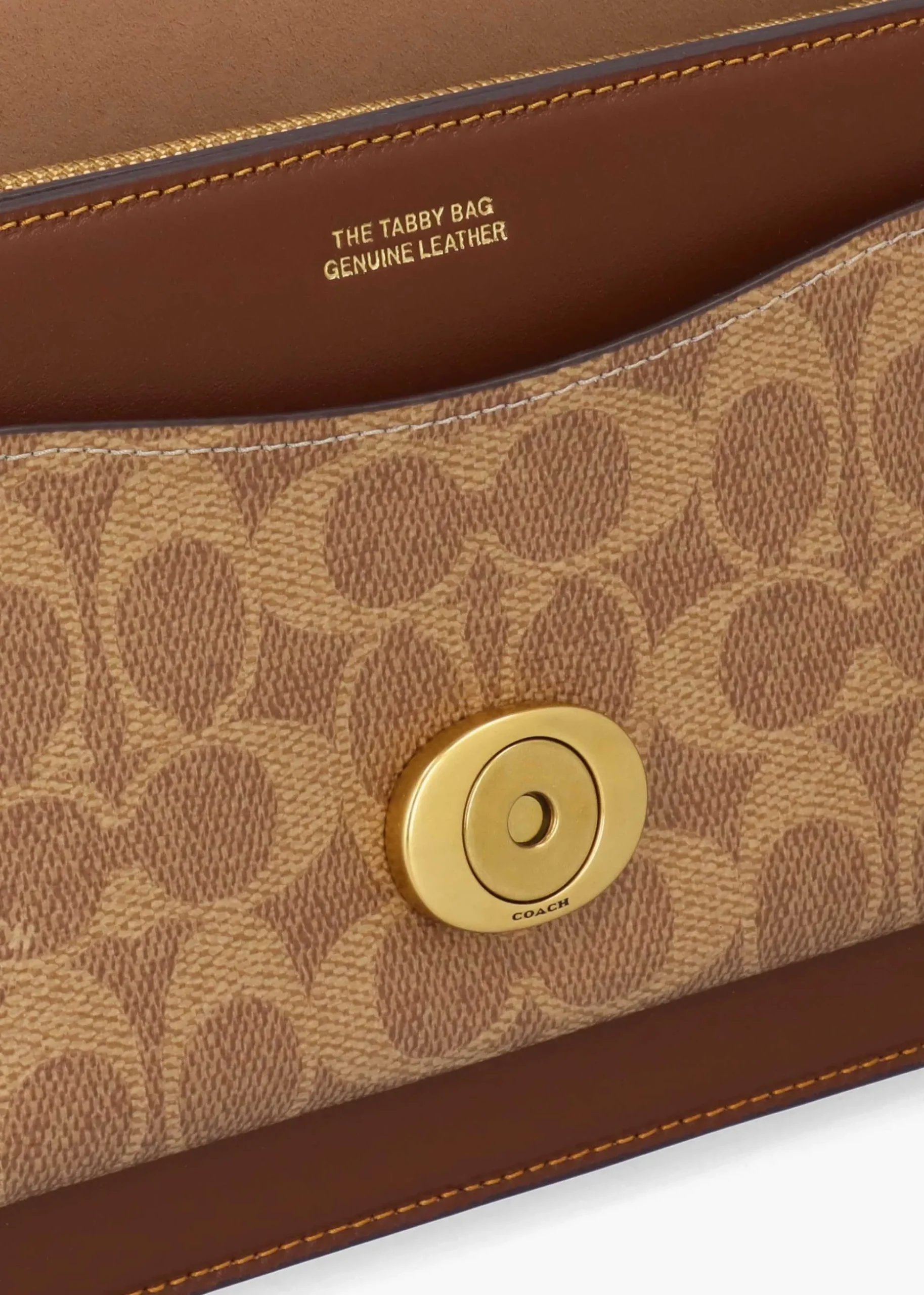 Tabby 26 Signature Coated Canvas Tan Brown Shoulder Bag
