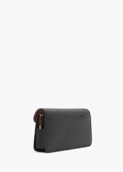 Tabby Black Leather Chain Clutch Bag
