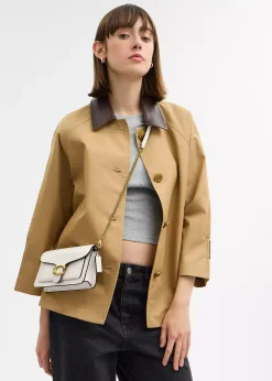 Tabby Chalk Leather Chain Clutch Bag
