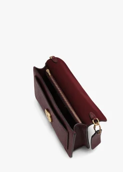 Tabby Merlot Leather Chain Clutch Bag