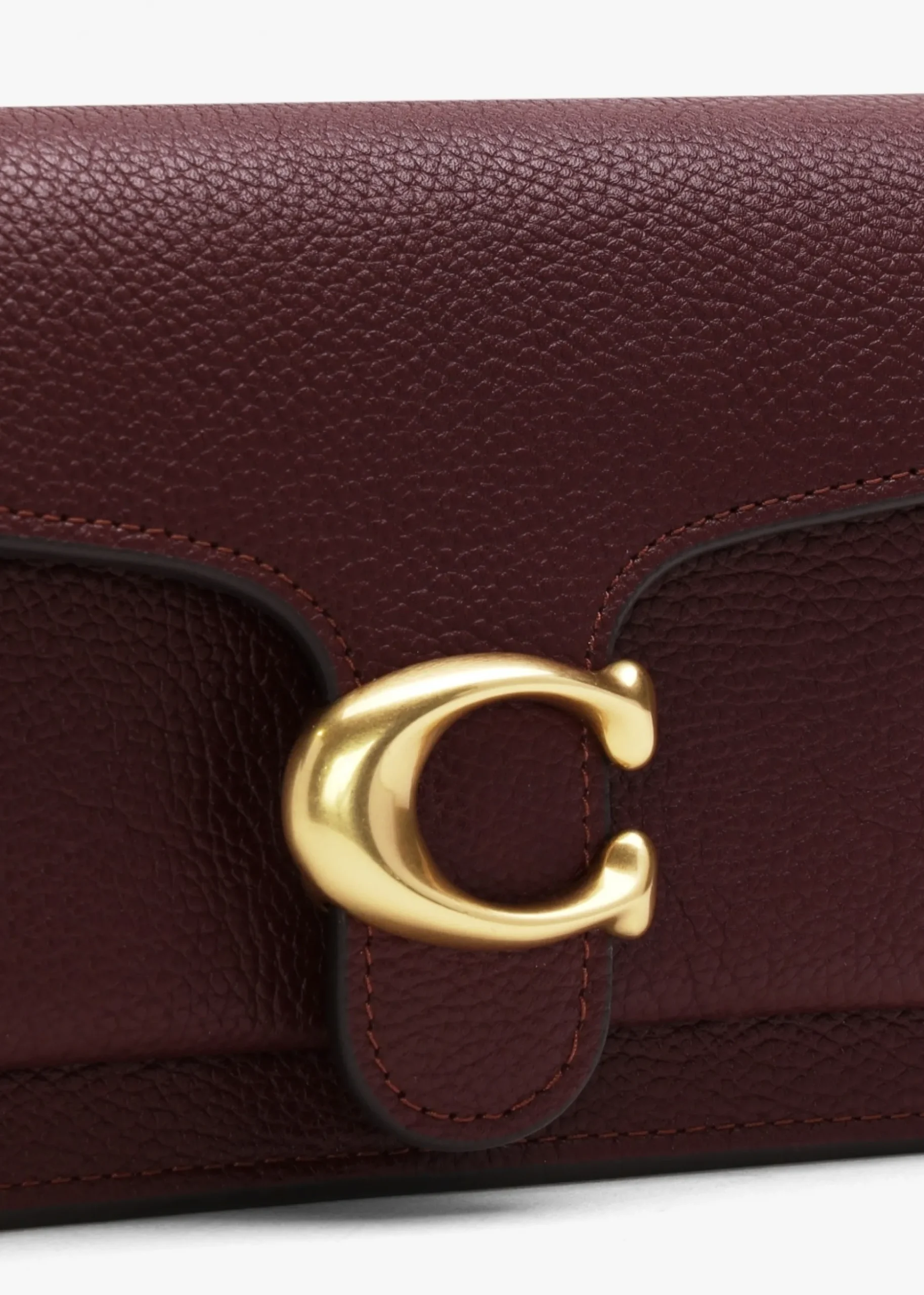 Tabby Merlot Leather Chain Clutch Bag