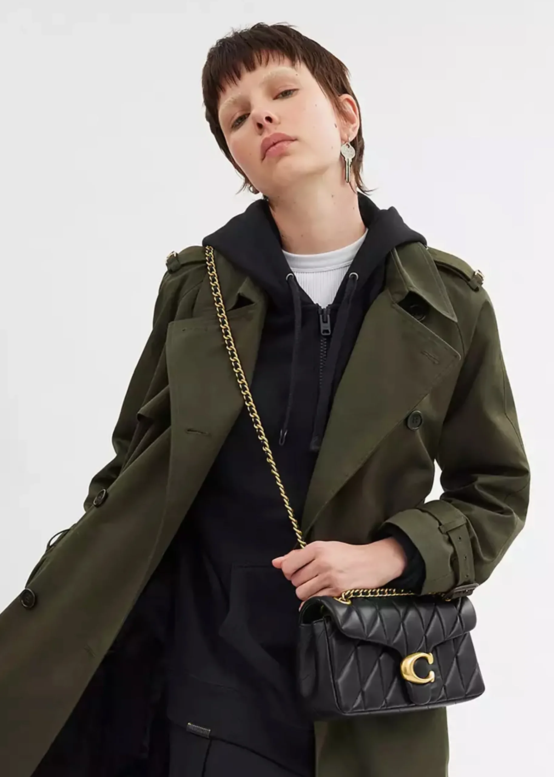 Tabby Quilted 26 Black Leather Shoulder Bag