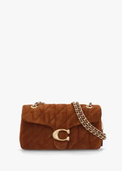 Tabby Quilted 26 Warm Brown Suede Shoulder Bag