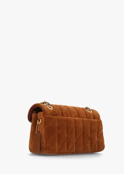 Tabby Quilted 26 Warm Brown Suede Shoulder Bag
