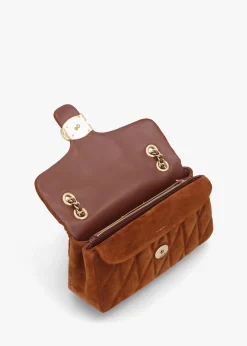 Tabby Quilted 26 Warm Brown Suede Shoulder Bag