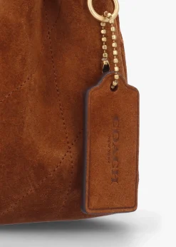 Tabby Quilted 26 Warm Brown Suede Shoulder Bag