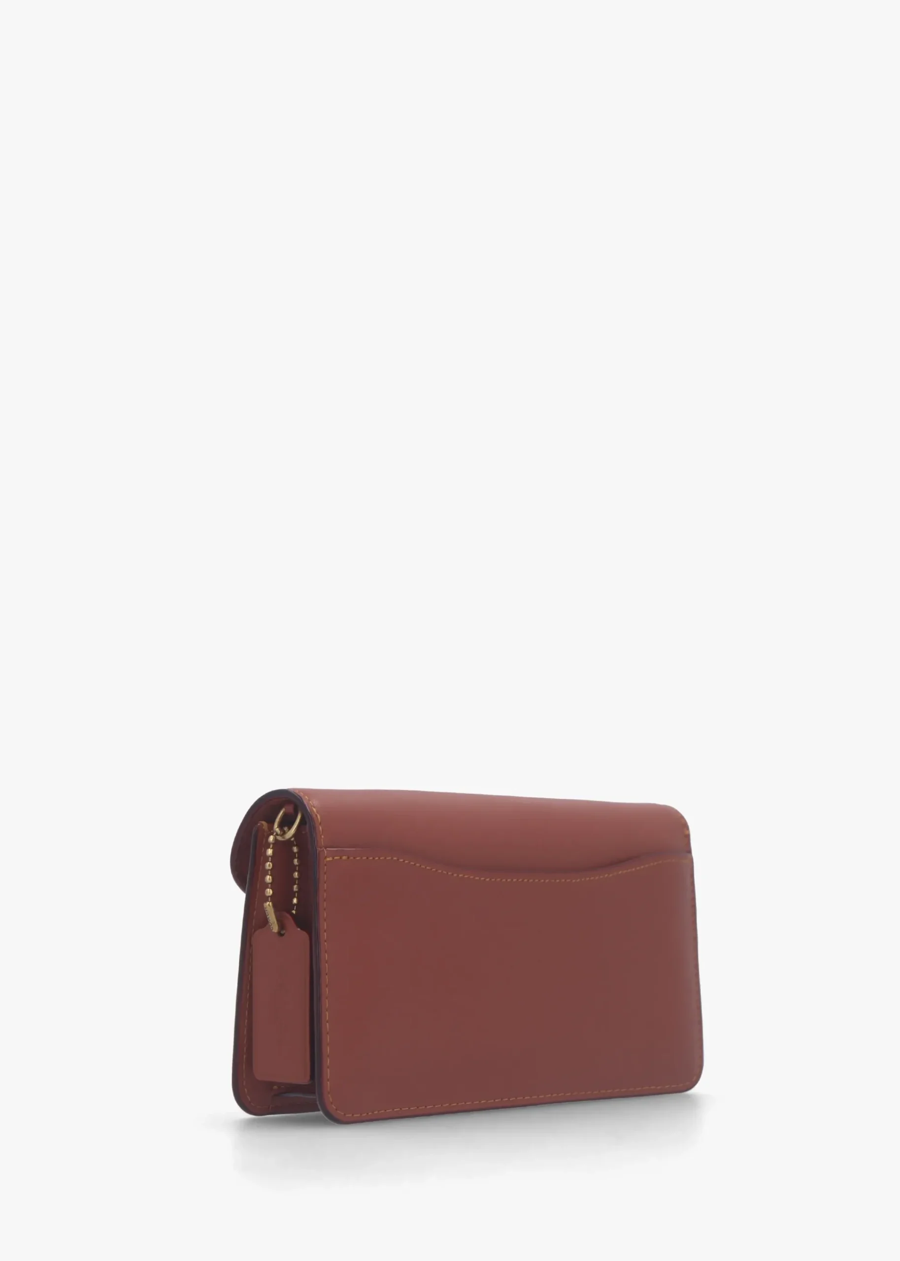 Tabby Signature Coated Canvas Tan Caramel Chain Clutch Bag