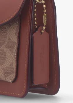 Tabby Signature Coated Canvas Tan Caramel Chain Clutch Bag