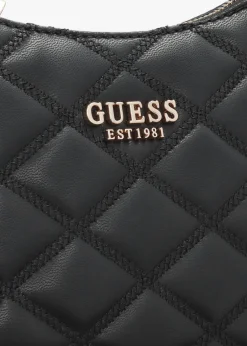Tamsin Quilted Black Top Zip Shoulder Bag