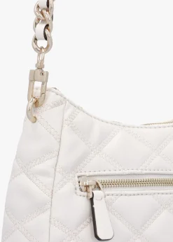 Tamsin Quilted Off White Top Zip Shoulder Bag