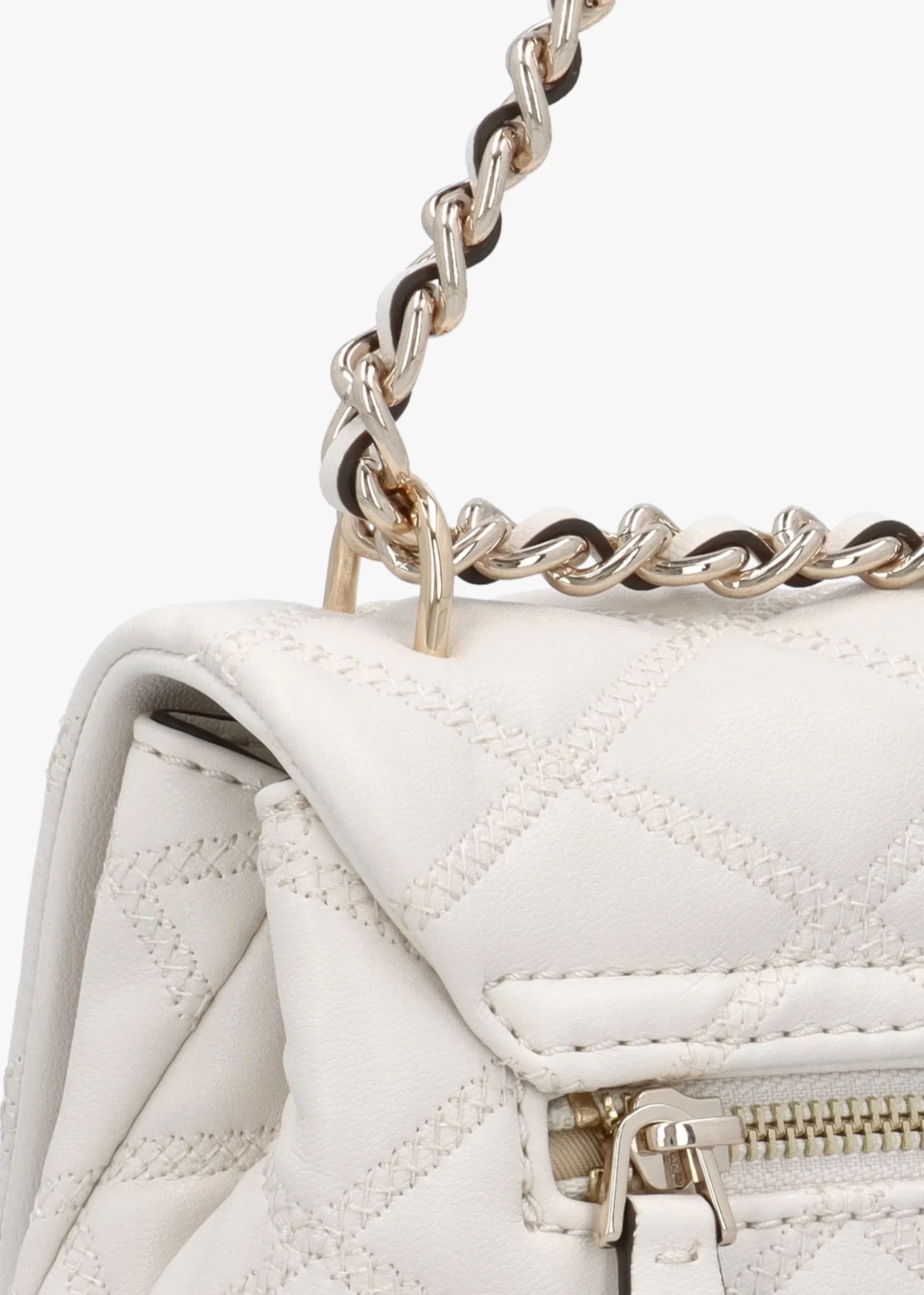 Tamsin Quilted Off White Cross-Body Bag