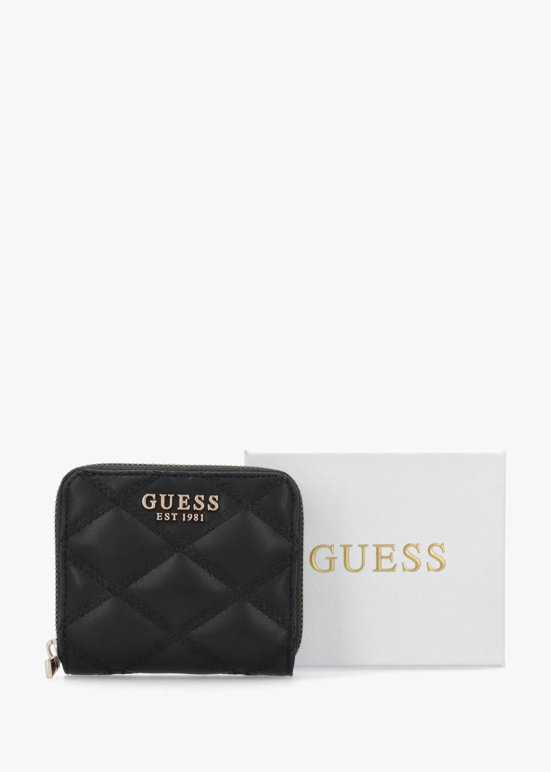 Tamsin Quilted Small Black Zip Around Purse