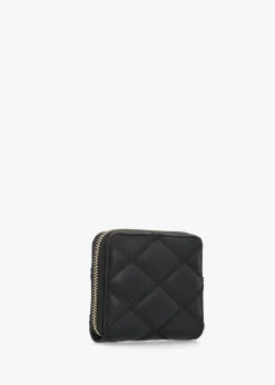 Tamsin Quilted Small Black Zip Around Purse