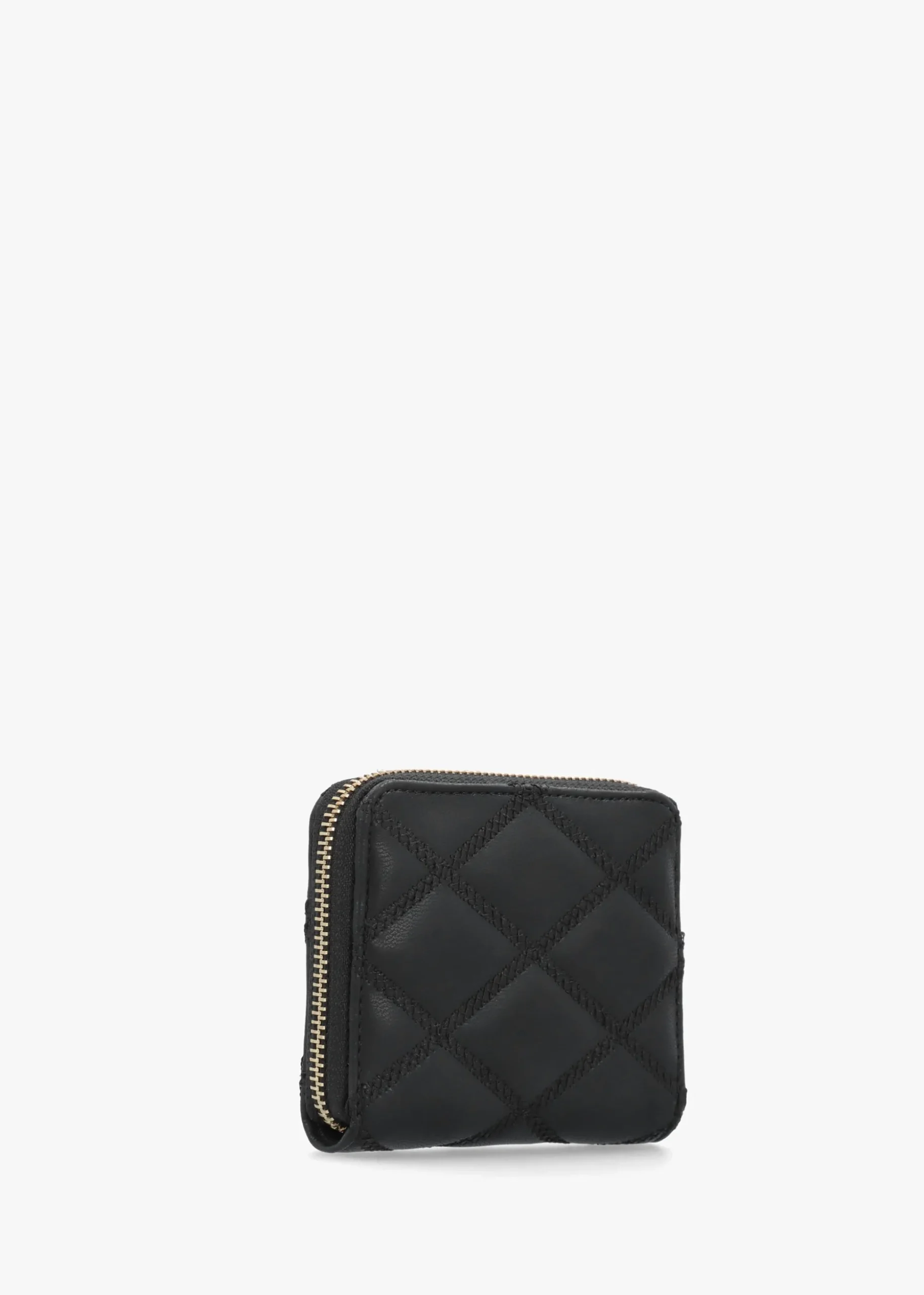 Tamsin Quilted Small Black Zip Around Purse
