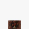 Tan Snakeskin Leather Flat Card Case