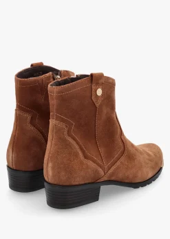 Tan Suede Western Ankle Boots