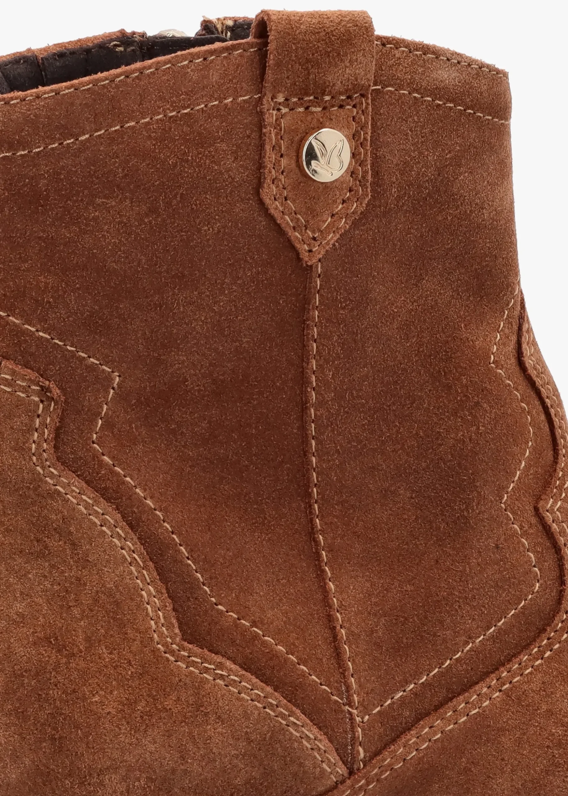Tan Suede Western Ankle Boots