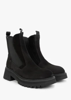 Taro Black Suede Combat Boots