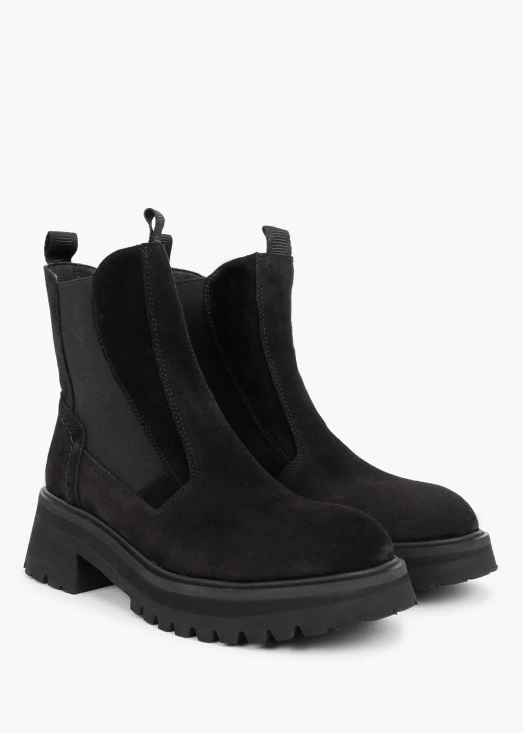 Taro Black Suede Combat Boots